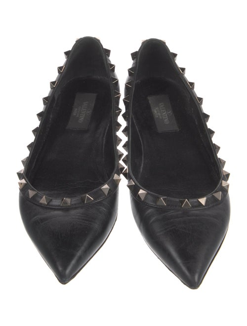 Valentino Rockstud Accents Leather Ballet Flats