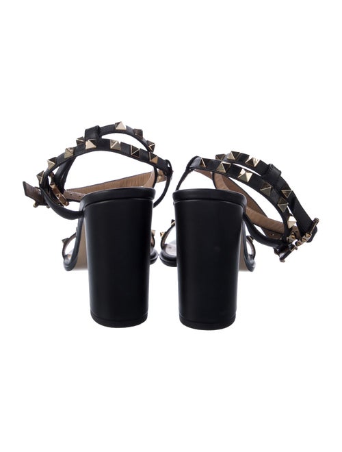 Valentino Rockstud Accents Leather T-Strap Sandals