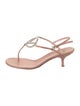 Valentino Lizard Crystal Embellishments T-Strap Sandals