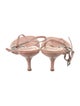 Valentino Lizard Crystal Embellishments T-Strap Sandals