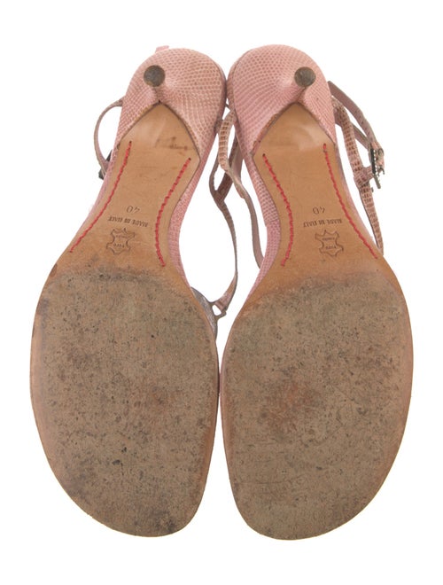 Valentino Lizard Crystal Embellishments T-Strap Sandals