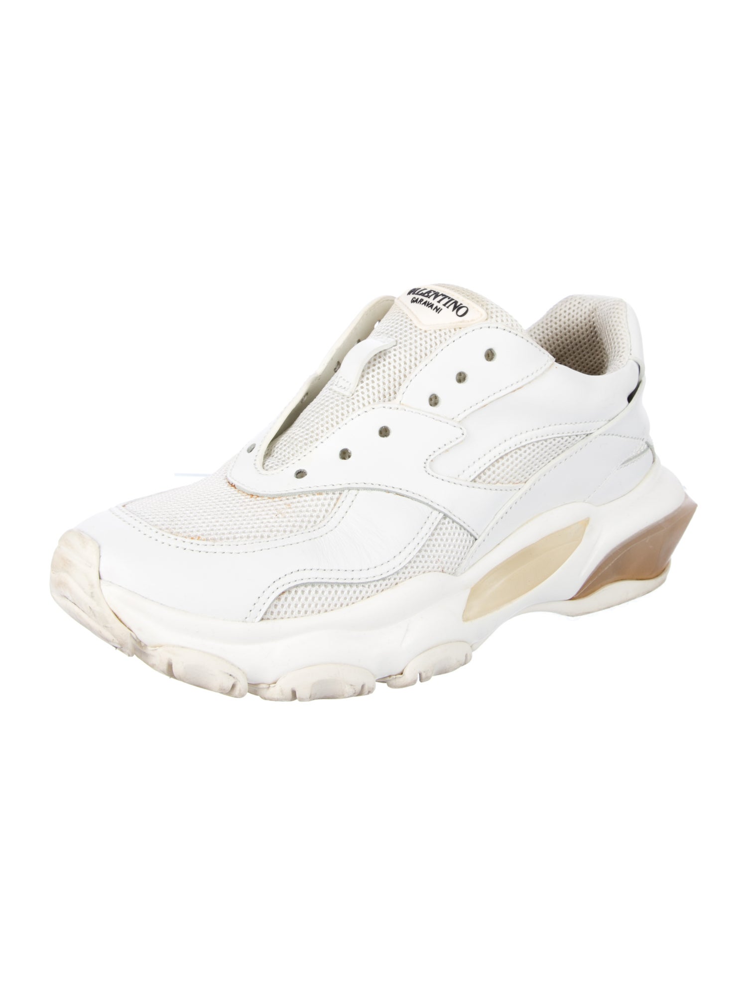 Valentino Leather Colorblock Pattern Chunky Sneakers