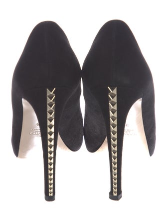 Valentino Rockstud Accents Suede Pumps