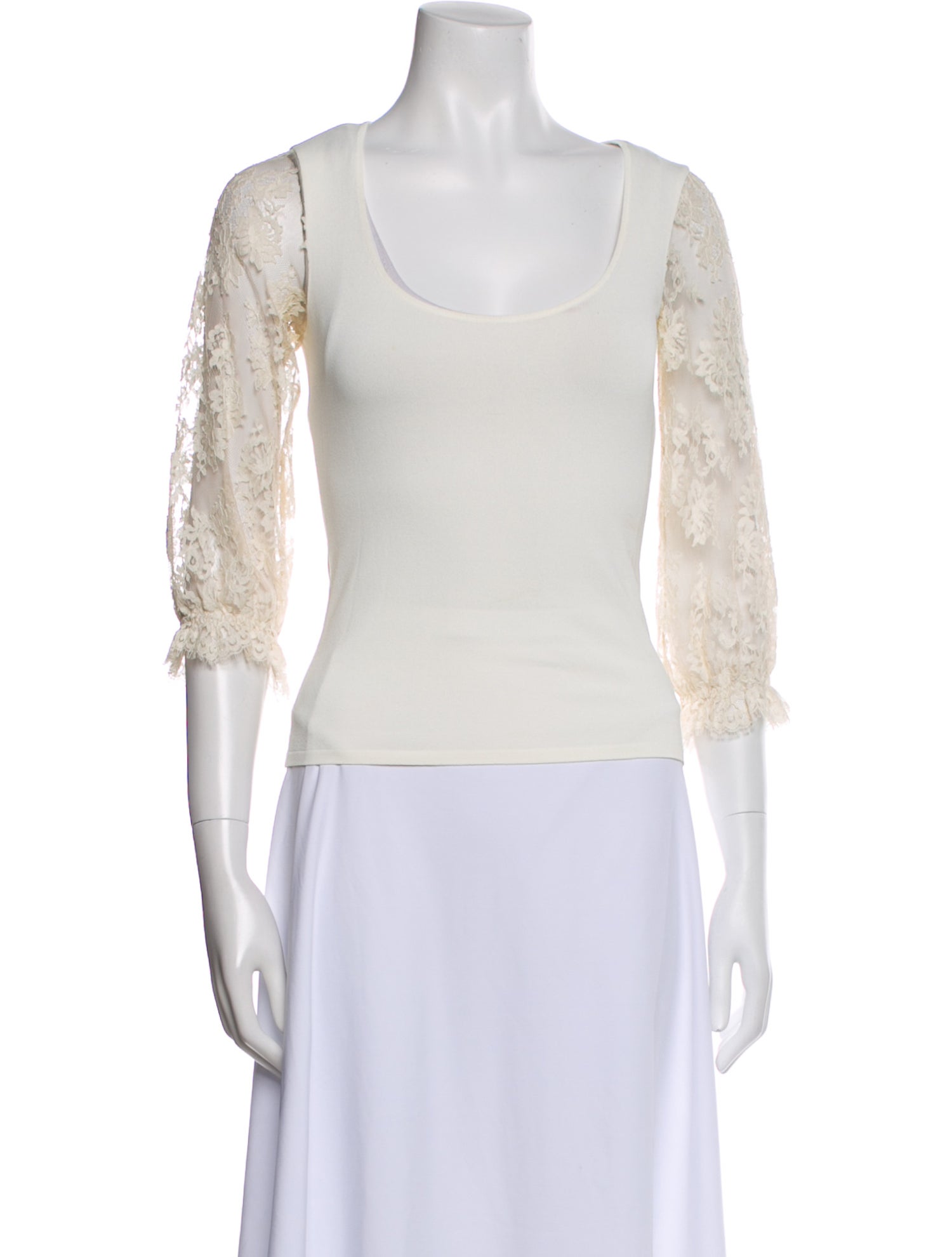 Valentino Vintage Lace Pattern Crop Top