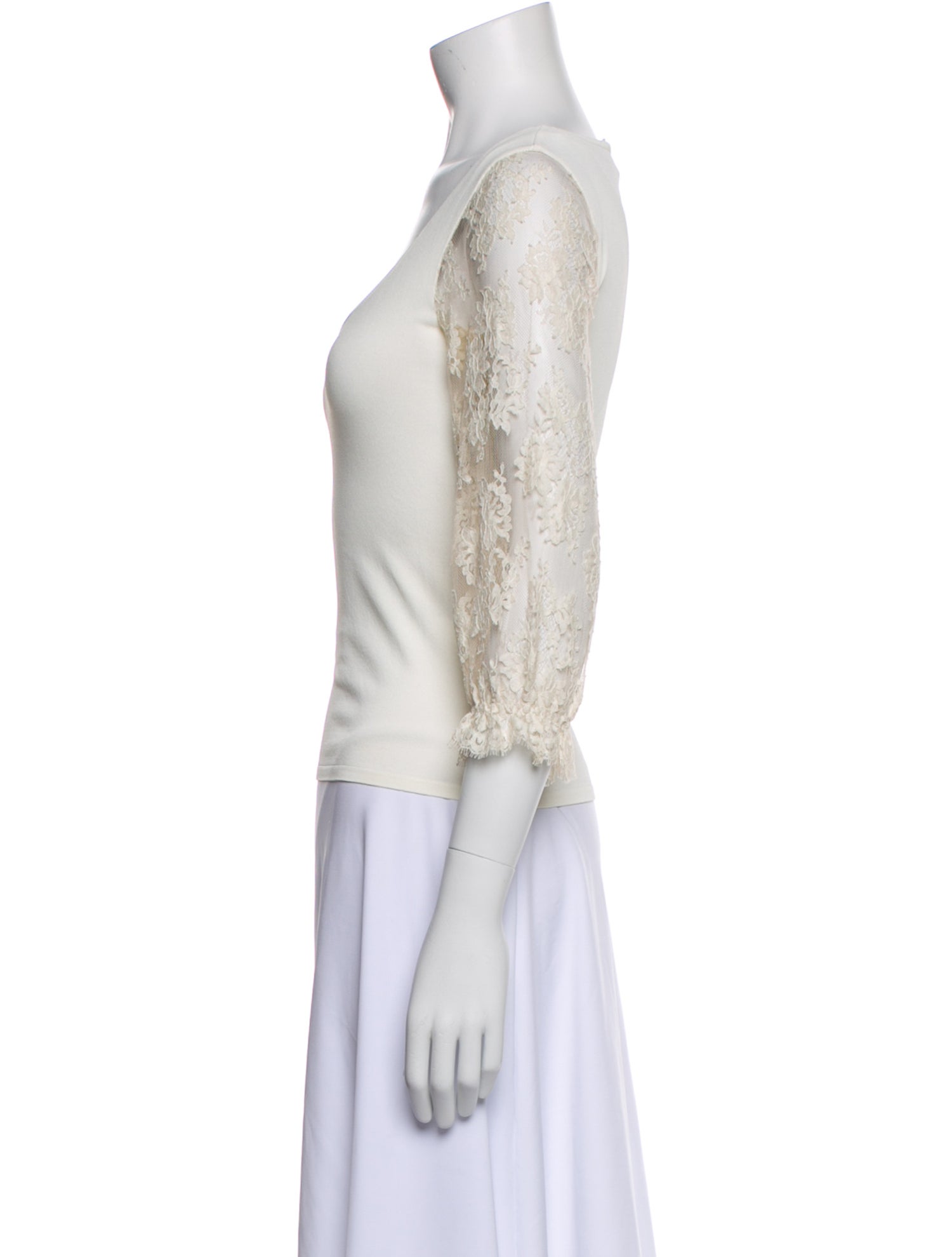 Valentino Vintage Lace Pattern Crop Top