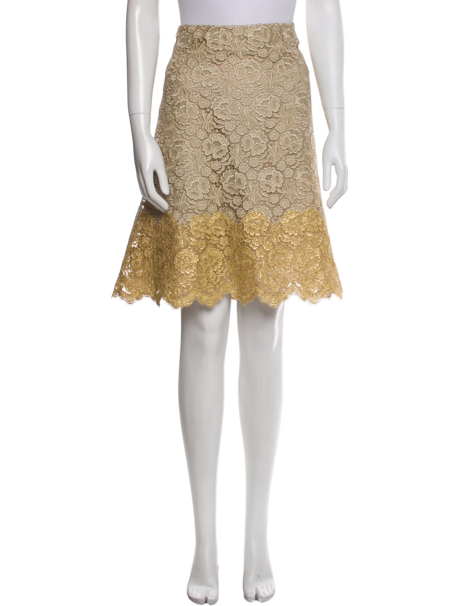 Valentino Lace Knee-Length Skirt