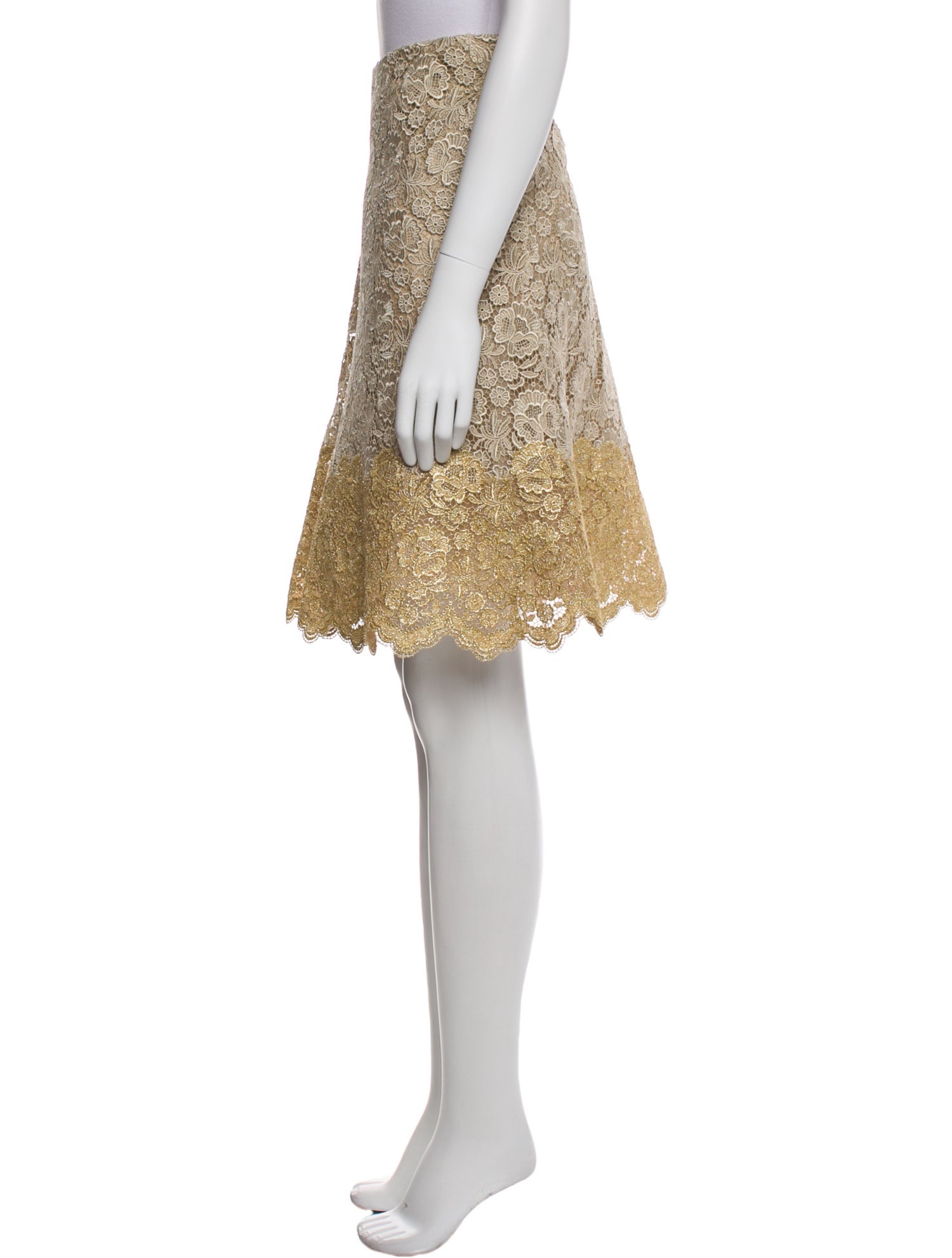 Valentino Lace Knee-Length Skirt