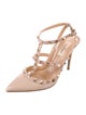 Valentino Rockstud Accents Patent Leather T-Strap Pumps