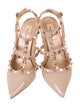 Valentino Rockstud Accents Patent Leather T-Strap Pumps
