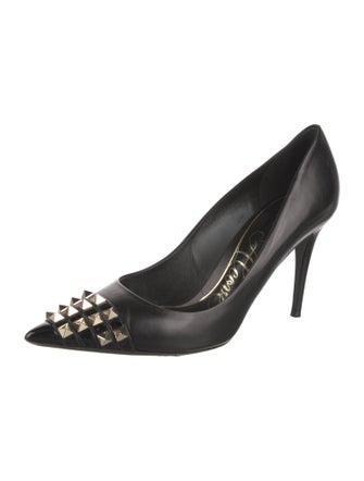 Valentino Rockstud Accents Leather Pumps