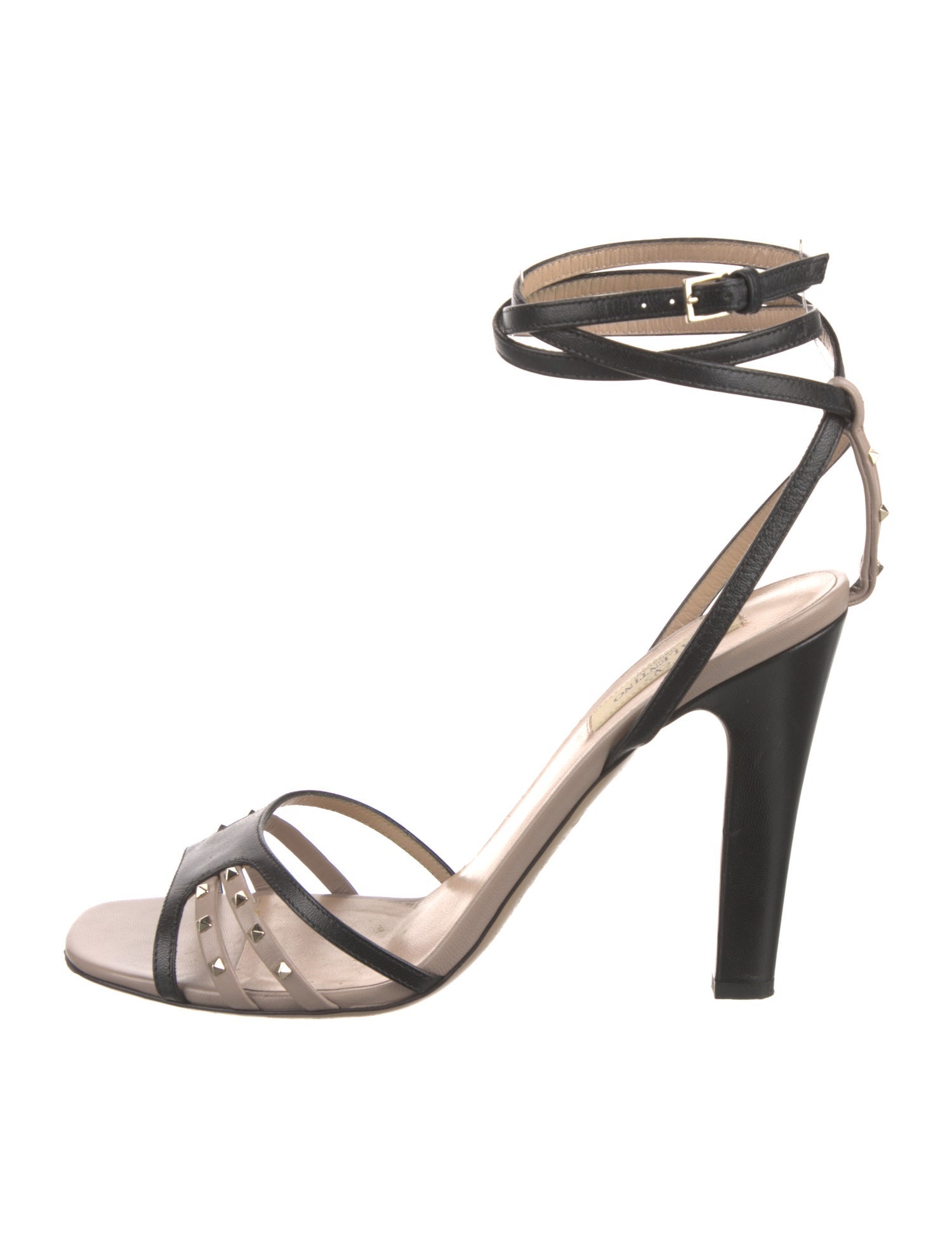 Valentino Leather Studded Accents Sandals