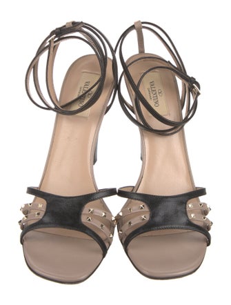 Valentino Leather Studded Accents Sandals