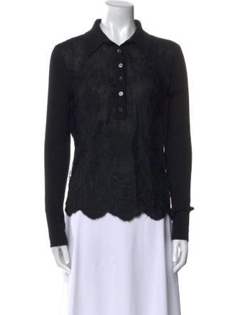 Valentino Long Sleeve Button-Up Top