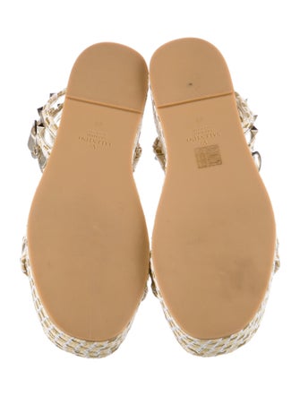 Valentino Rockstud Accents Leather Espadrilles