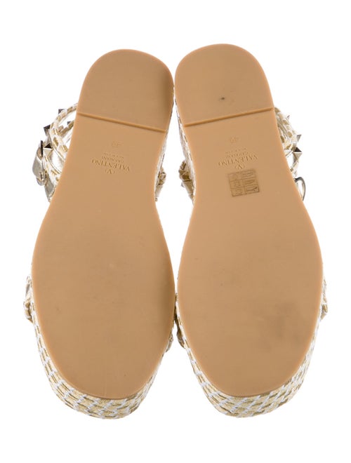 Valentino Rockstud Accents Leather Espadrilles