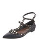 Valentino Rockstud Accents Leather Ballet Flats