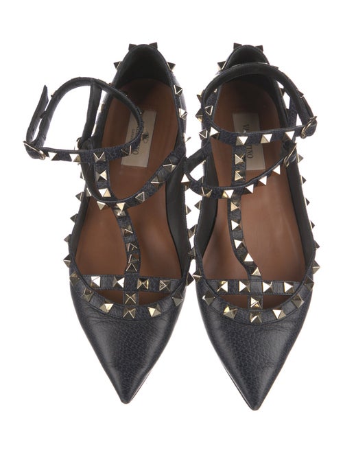 Valentino Rockstud Accents Leather Ballet Flats