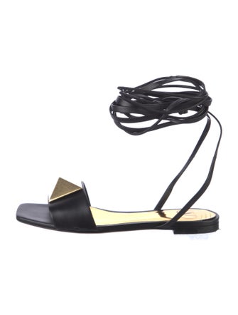 Valentino Rockstud Accents Leather Gladiator Sandals