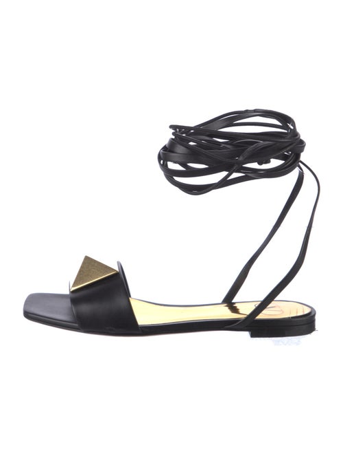 Valentino Rockstud Accents Leather Gladiator Sandals