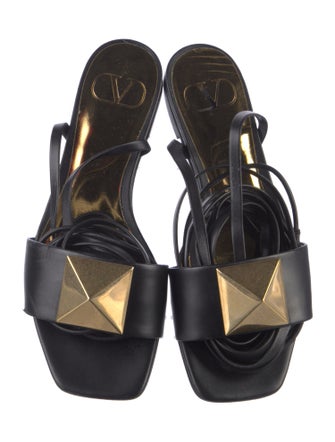 Valentino Rockstud Accents Leather Gladiator Sandals