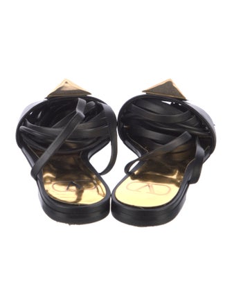 Valentino Rockstud Accents Leather Gladiator Sandals