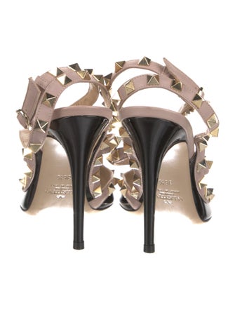 Valentino Rockstud Accents Patent Leather T-Strap Pumps