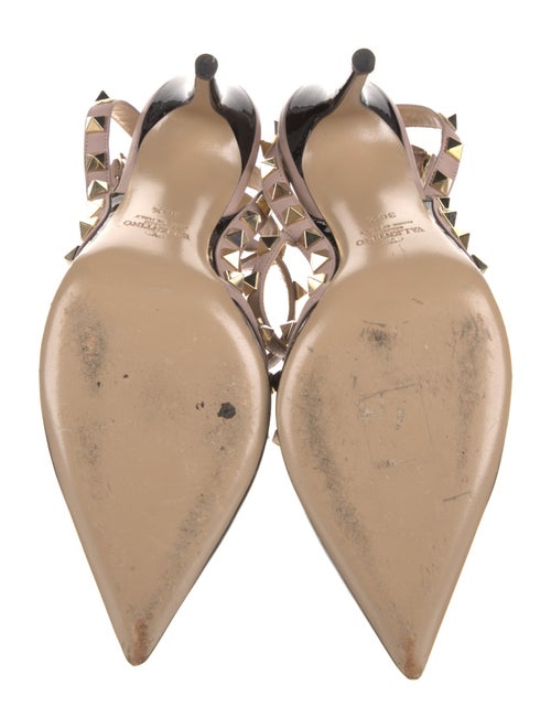 Valentino Rockstud Accents Patent Leather T-Strap Pumps