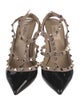 Valentino Rockstud Accents Patent Leather T-Strap Pumps