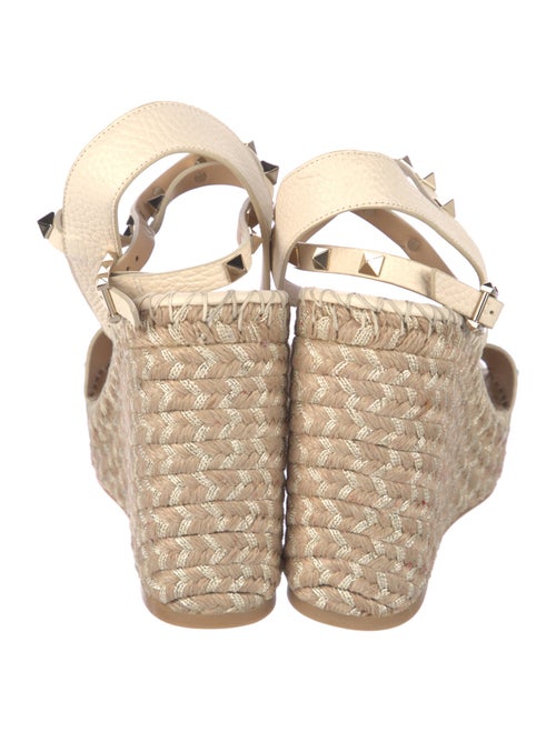 Valentino Rockstud Accents Leather Espadrilles