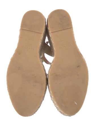 Valentino Rockstud Accents Leather Espadrilles