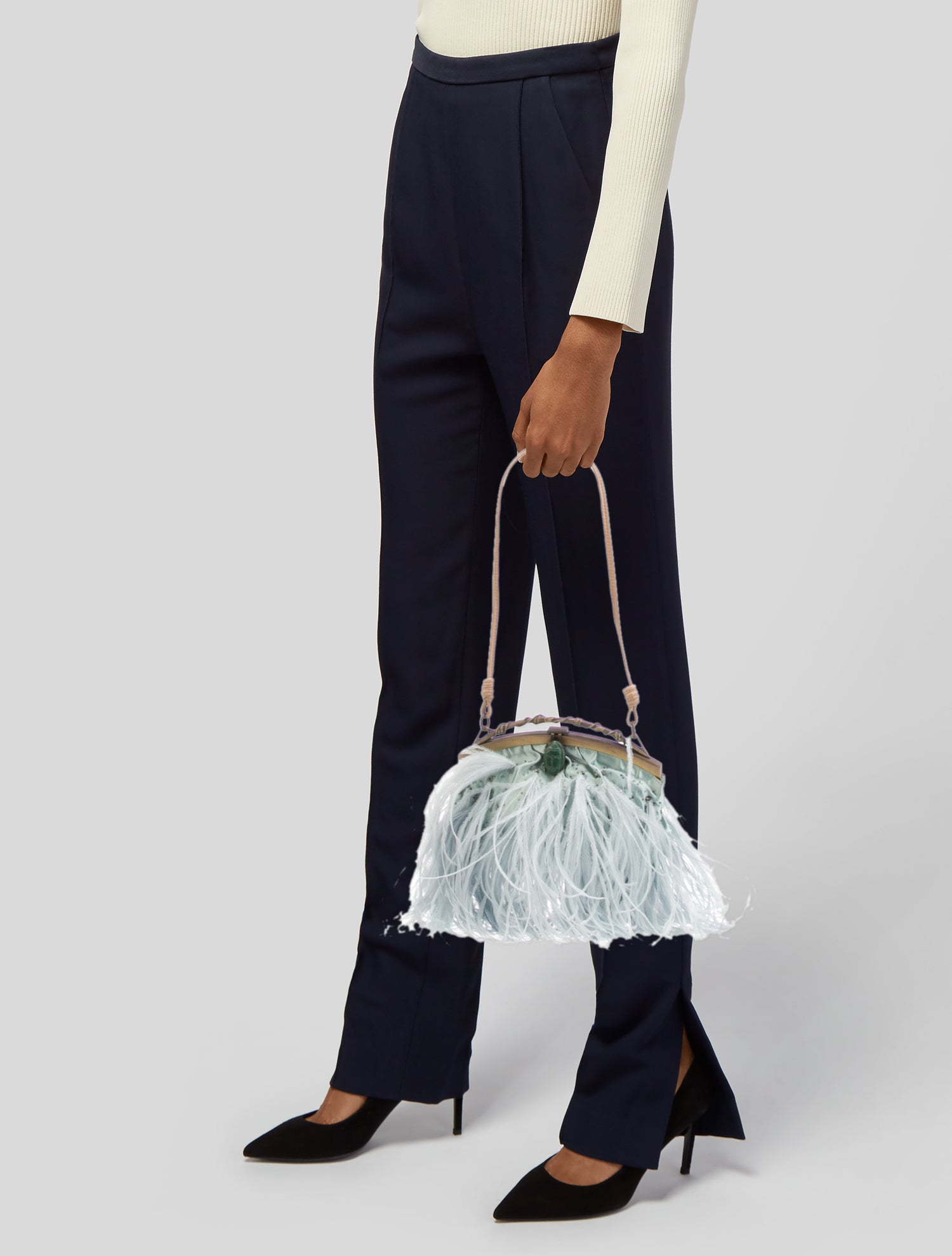Valentino Ostrich Feather Shoulder Bag