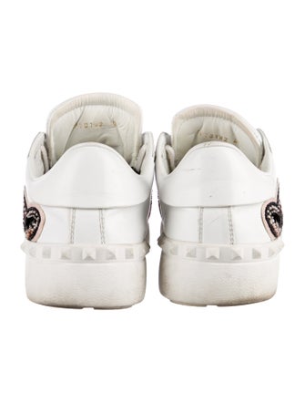Valentino Rockstud Accents Leather Sneakers