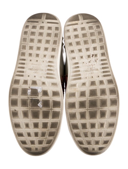 Valentino Rockstud Accents Leather Sneakers