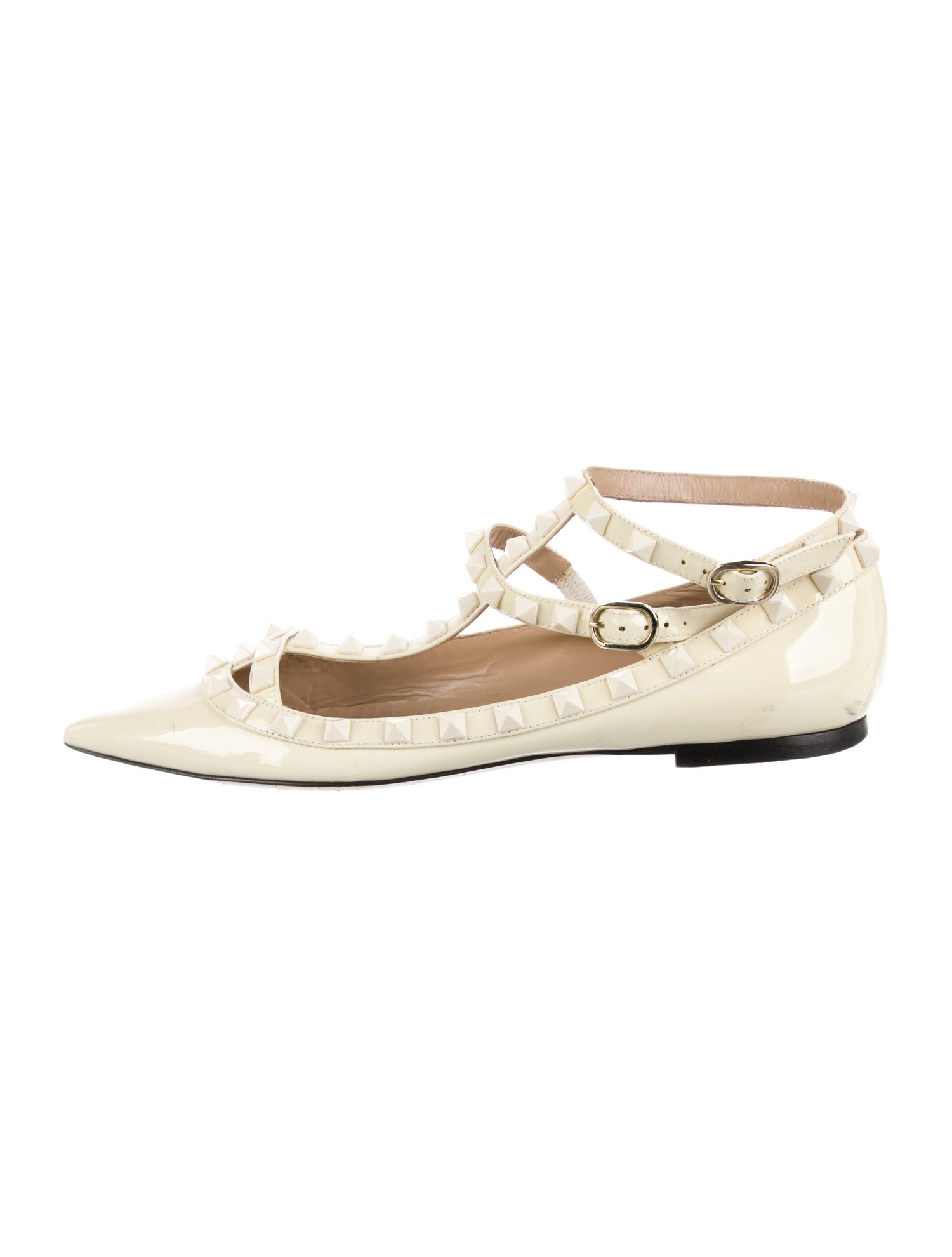 Valentino Rockstud Accents Patent Leather Flats