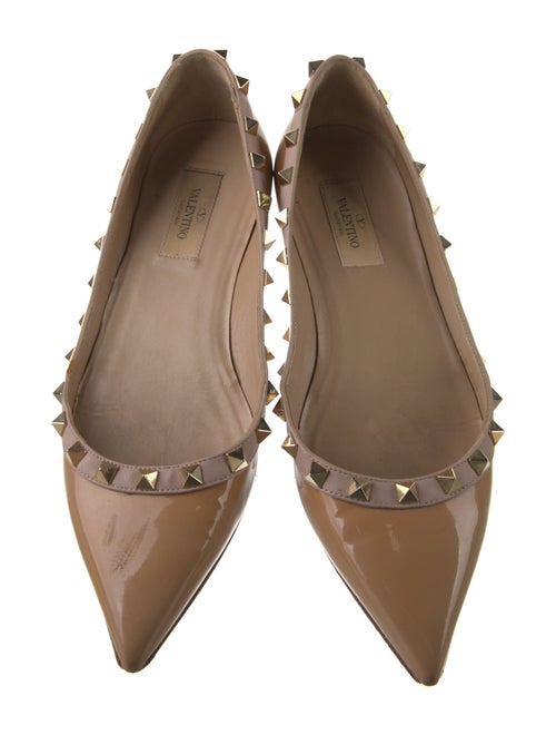 Valentino Rockstud Accents Patent Leather Ballet Flats