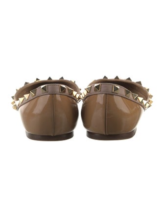 Valentino Rockstud Accents Patent Leather Ballet Flats