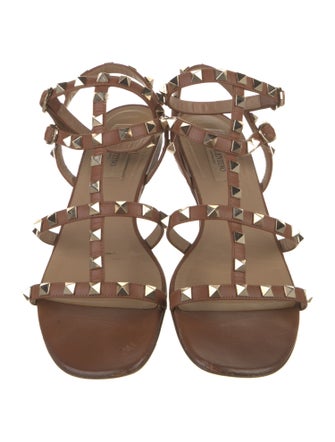 Valentino Rockstud Accents Leather Gladiator Sandals