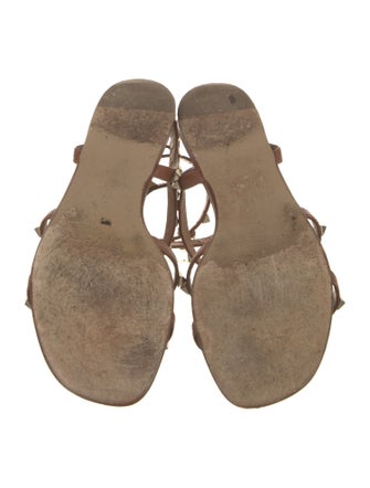 Valentino Rockstud Accents Leather Gladiator Sandals