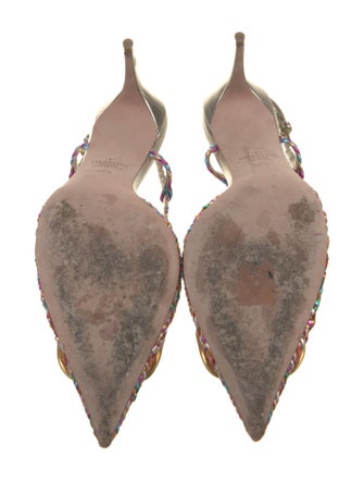 Valentino Patterned Braided Accents Slingback Pumps