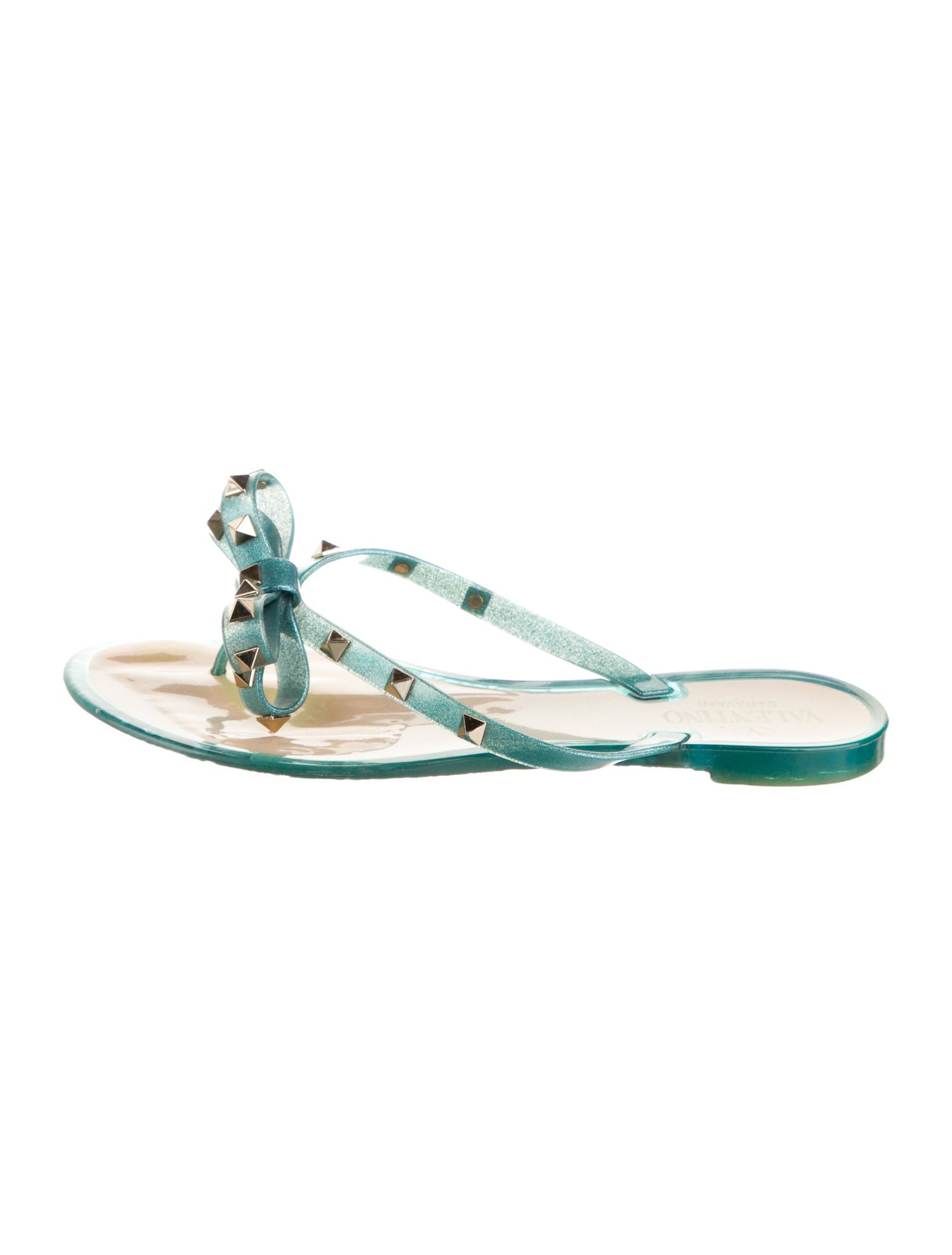 Valentino Rockstud Accents Rubber Slides