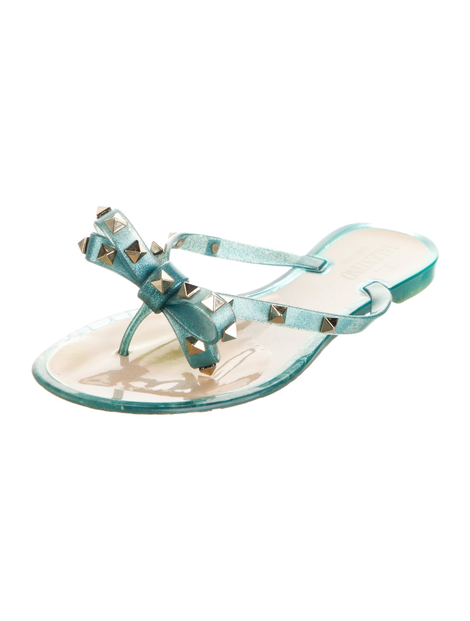 Valentino Rockstud Accents Rubber Slides