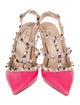 Valentino Rockstud Accents Leather T-Strap Pumps