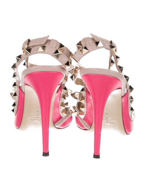 Valentino Rockstud Accents Leather T-Strap Pumps