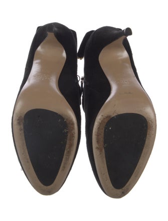 Valentino Faux Pearl Accents Suede Boots