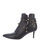 Valentino Rockstud Accents Leather Moto Boots