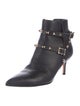 Valentino Rockstud Accents Leather Moto Boots