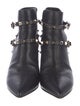 Valentino Rockstud Accents Leather Moto Boots