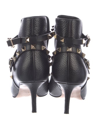 Valentino Rockstud Accents Leather Moto Boots