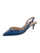 Valentino Rockstud Accents Leather Slingback Pumps