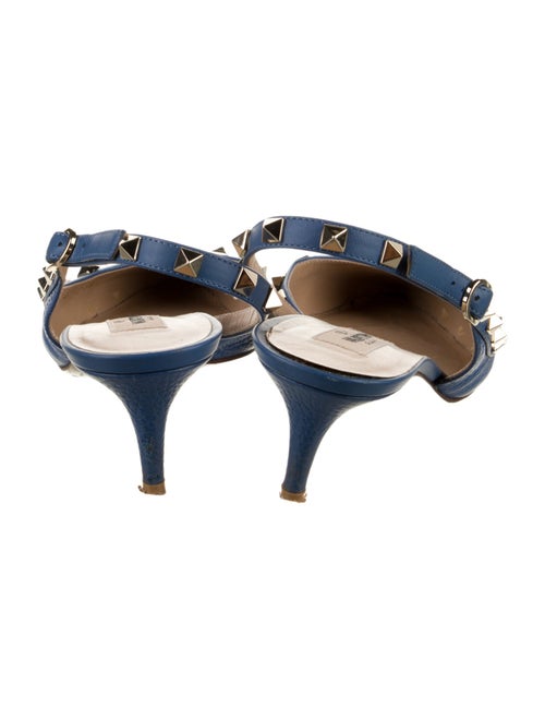 Valentino Rockstud Accents Leather Slingback Pumps